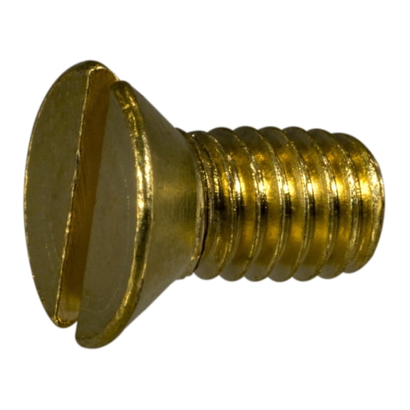 #10-24 x 3/8" Brass Coarse Thread Slotted Flat Head Machine Screws (24 pcs.)