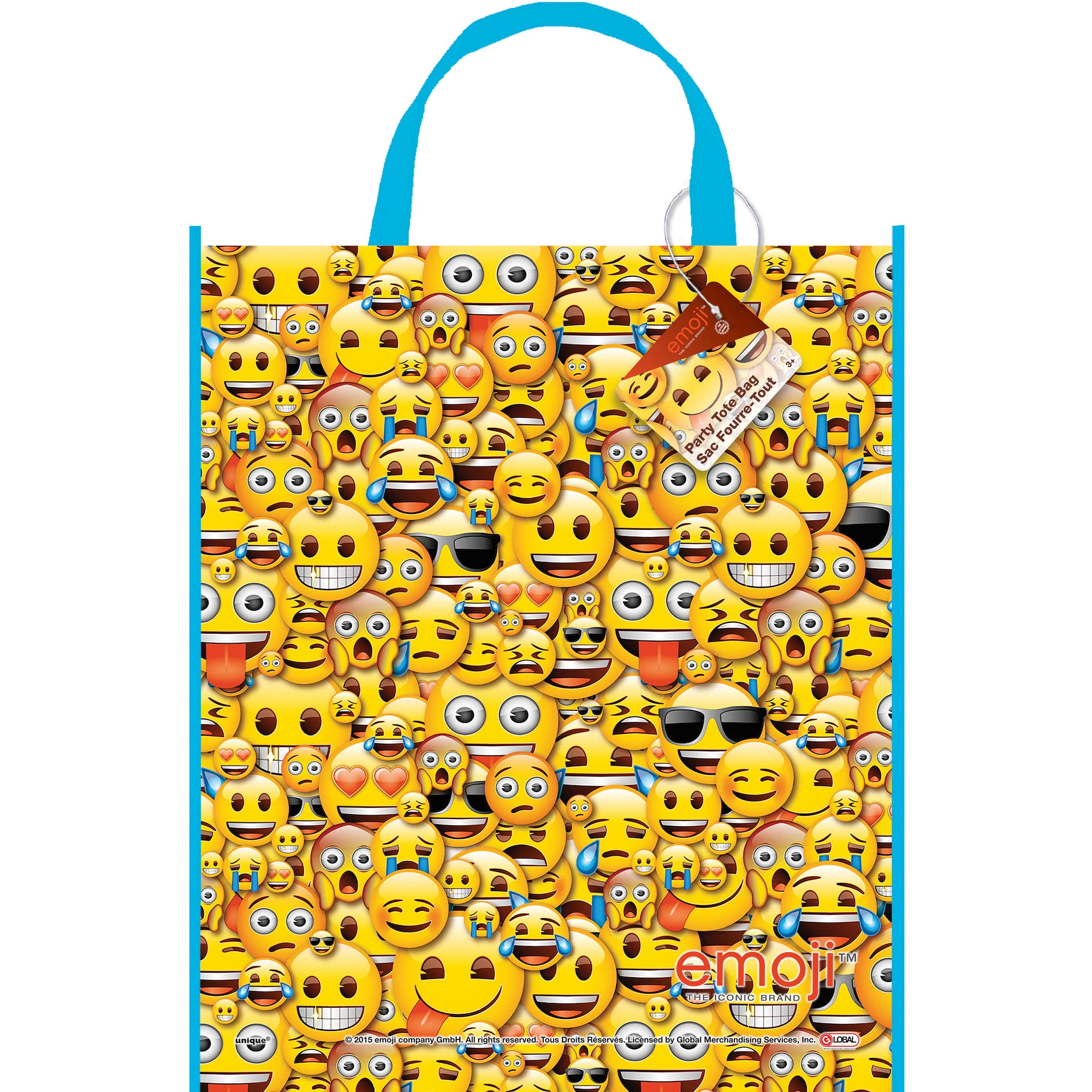 Emoji Face Kids Happy Birthday Yellow Party Bags Loot Bag 