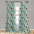 thumbnail image 5 of Ambesonne Sea Shells Curtains, Abstract Maritime, Pair of 28"x63", Seafoam Brown Blue, 5 of 5