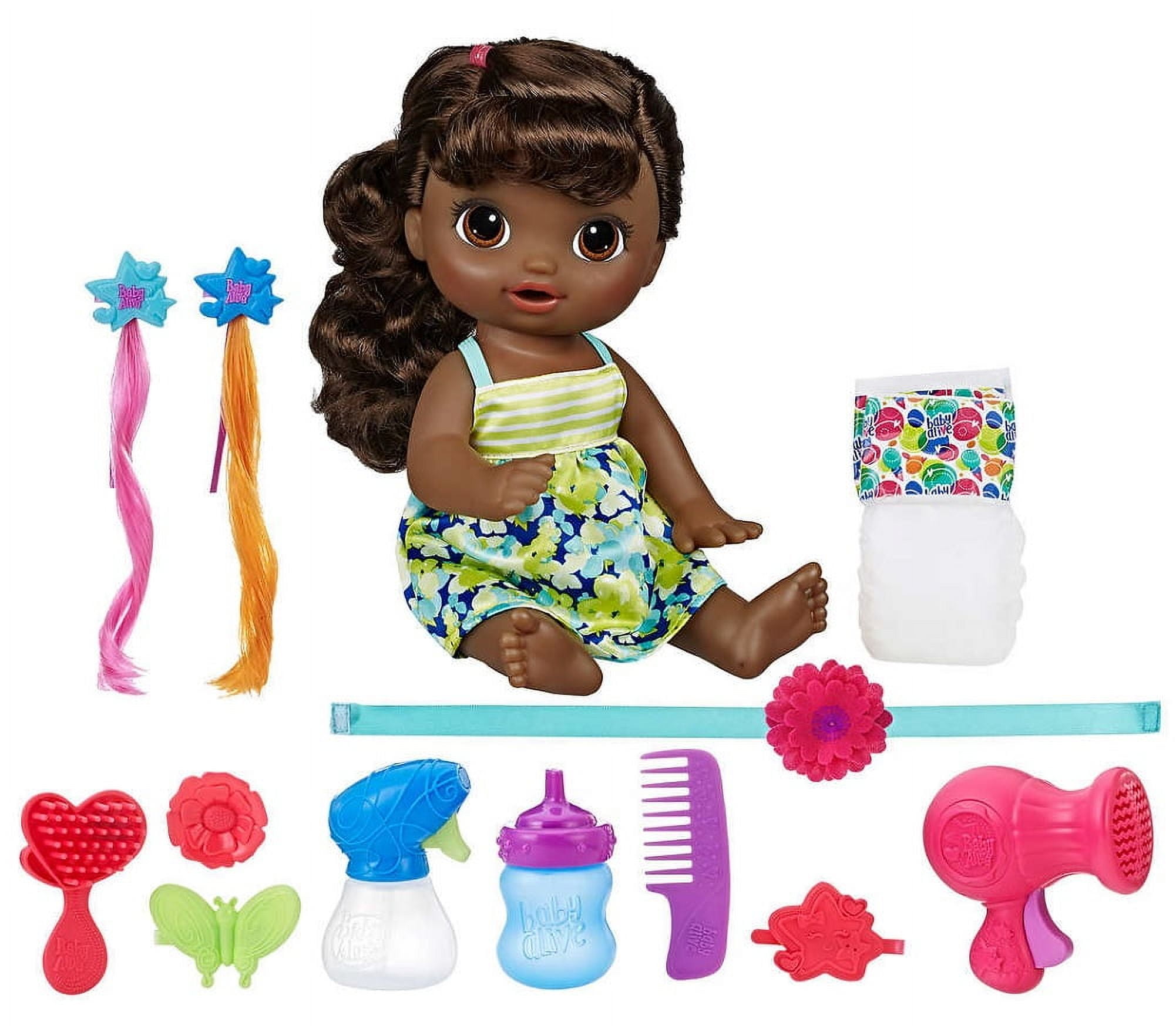 Hasbro Baby Alive Cute Hairstyles African American Doll, 12", Brown Hair, Brown Eyes