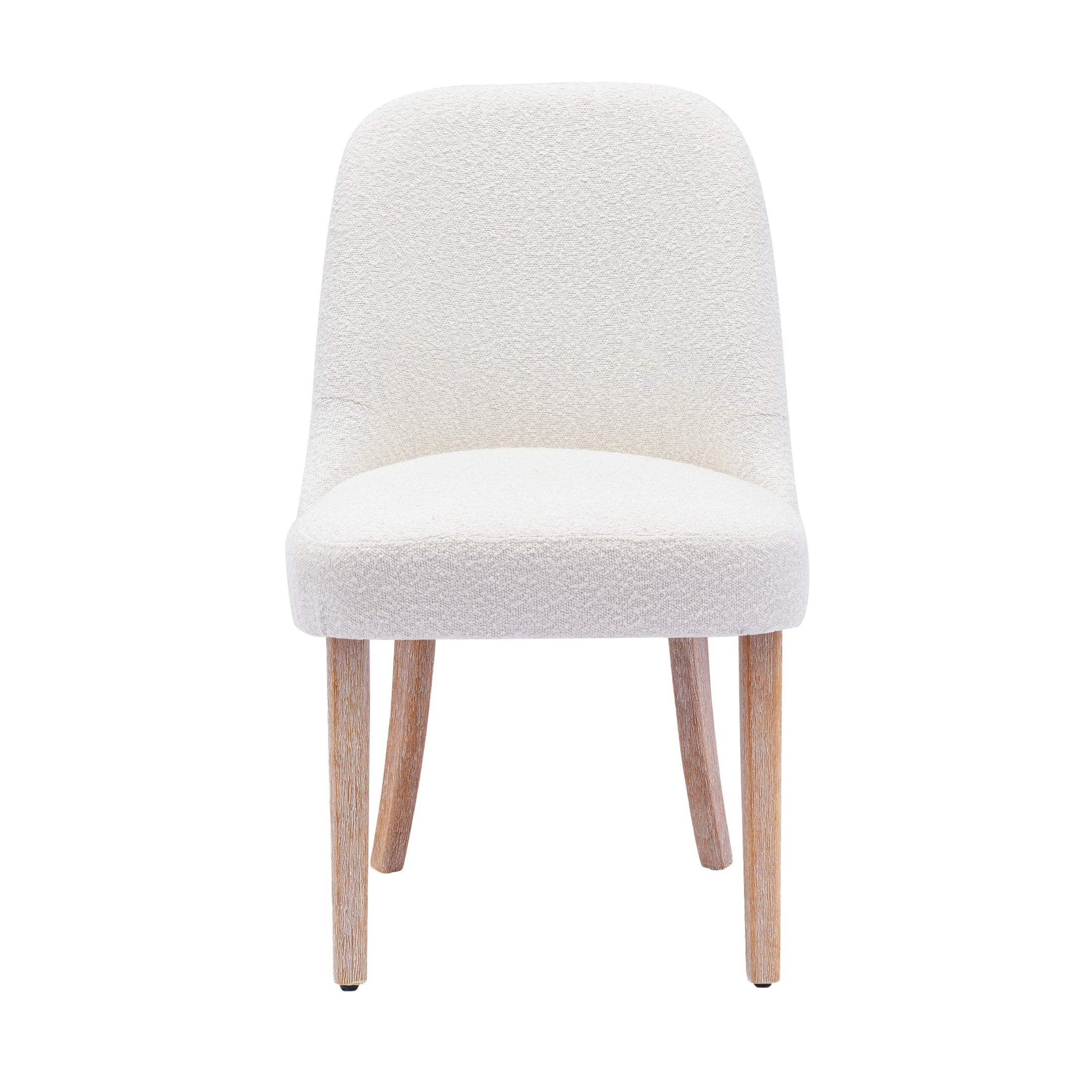 Contemporary Water and Stain Resistant Boucle Fabric Upholstered Dining Side Chair, Cream