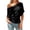 Black, variant on Women's Asymmetrical Off Shoulder Batwing Top, Loose Fit One Shoulder Casual Blouse, Lightweight Summer Shirt for Party Vacation Daily Wear Beige