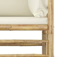 thumbnail image 3 of vidaXL 6 Piece Garden Lounge Set with Cream White Cushions Bamboo, 3 of 5