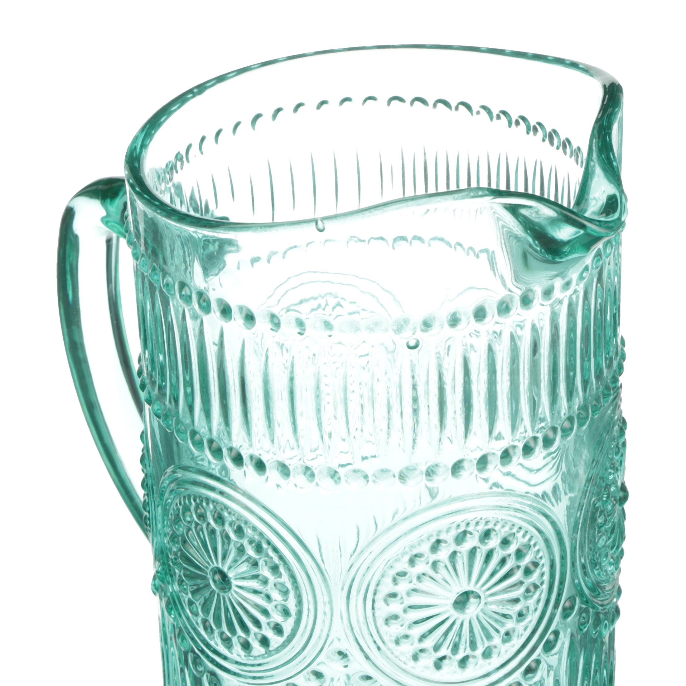 🌼🌼PIONEER WOMAN CASSIE EMBOSSED GLASS CANISTER SET TEAL 33, 53.5, & 80  OZ🏵🏵