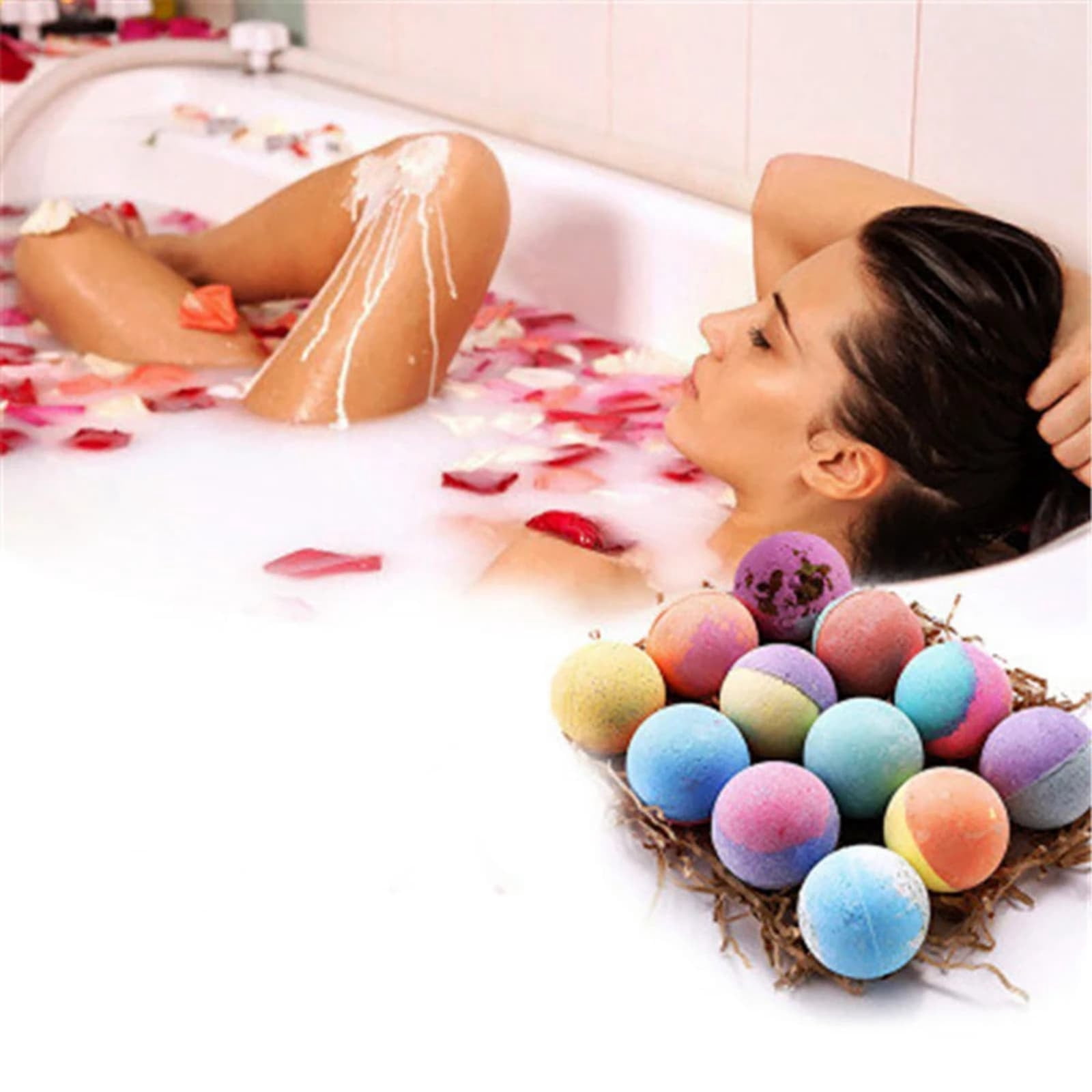 Kieccall Bath Bomb Set Fizzy Salt Balls For Home Spa Bubble Bath Aromatic Body Cleansing Relaxing Leisure Bath Time Gift