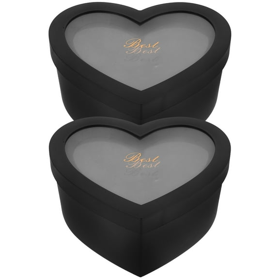 2 Pcs Valentines Heart Shaped Boxes Flower Preserved