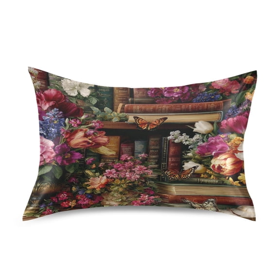 Satin Pillowcase Home Luxury Envelope Pillowcases Soft And Smooth An Old Leather-Bound Bookshel