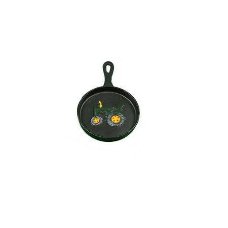 - Decorative Hand Painted Mini Cast Iron Skillet Wall Hanging w/Tractor