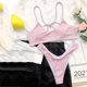 thumbnail image 4 of Traje de baño de dos piezas con sujetador acolchado en la espalda cruzada en la espalda de color sólido para mujer OAVQHLG3B Store  lin121212, 4 of 4