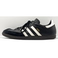 thumbnail image 1 of Adi-das Samba Mens 12.5 Shoes Black Leather Sneaker Soccer Casual White Stripes, 1 of 6