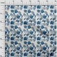thumbnail image 3 of oneOone Cotton Cambric Medium Blue Fabric Leaf With Abstract Texture Sewing Material Print Fabric By The Yard 56 Inch Wide, 3 of 5