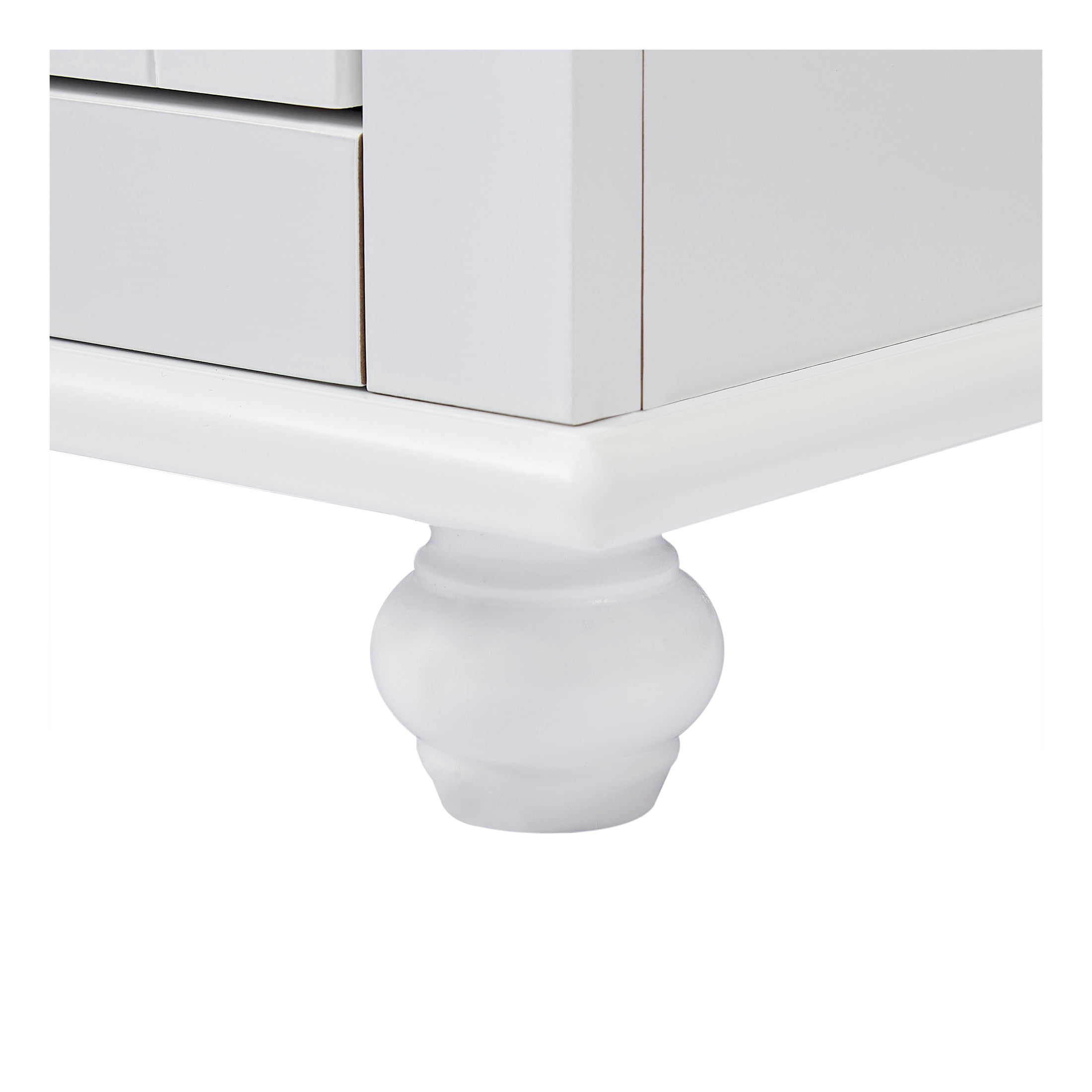 Torsi Modern Double Door Storage Cabinet with Drawers and Adjustable Shelves, White