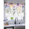 thumbnail image 5 of Sheer Curtains 54 Inch Length 2 Panels Set for Kitchen, Wild Flowers Semi Sheer Curtains for Windows, Farmhouse Country Floral Leaf Plant Voile Window Treatments Rod Pocket Curtain, 5 of 7