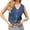 Blue, variant on Sleeveless Womens Summer Crop Tops Denim Vest V Neck Button Down Jean Waistcoat Jacket