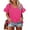 V-neck Hot Pink, variant on Plus Size Women's Hot Pink Shirts 2X Crewneck Flowy Tops Blouse Ruffle Short Sleeve Pullover Summer Tunics 2XL 18W 20W
