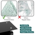 thumbnail image 2 of Living Room Rectangle Coffee Table,Glass Coffee Table 2-Tier,Glass Tabletop with Lower Shelf, Modern Side Center Tables,Black+Clear Glass, 2 of 8