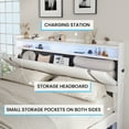 thumbnail image 5 of NEGYLIM Floating Bed Frame Queen Size with LED Lights, Easy to Assemble, Metal Platform Bed with Storage Headboard, No Box Spring Needed, White, 5 of 14