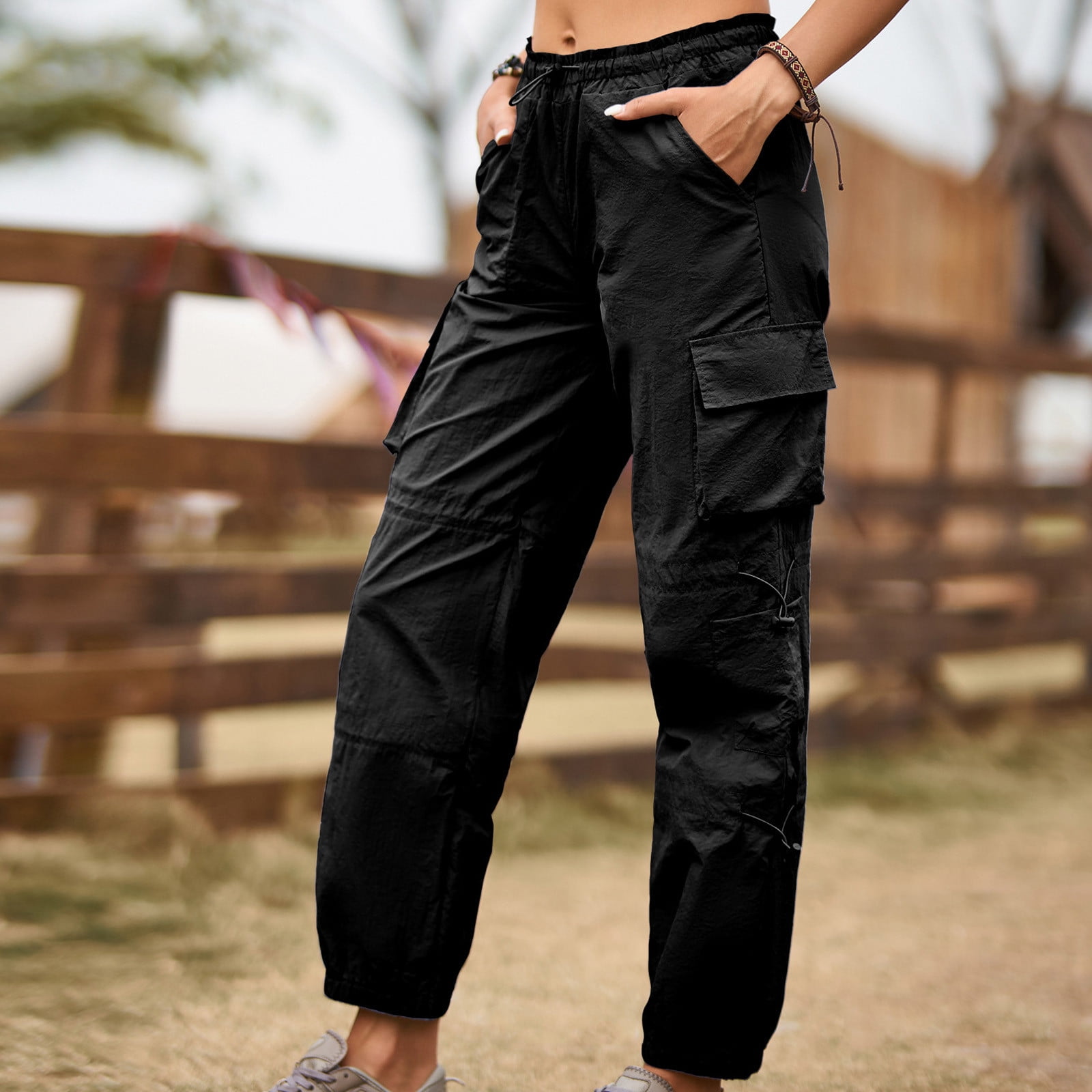 Cargo Parachute Pants Women High Waist,,Womens Cargo Pants Dressy