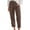 Brown, variant on yunLCZ Pants Plus Size for Women Women's Spring/summer Breasted Cotton/linen Loose Casual Pants Work Clothes for Office