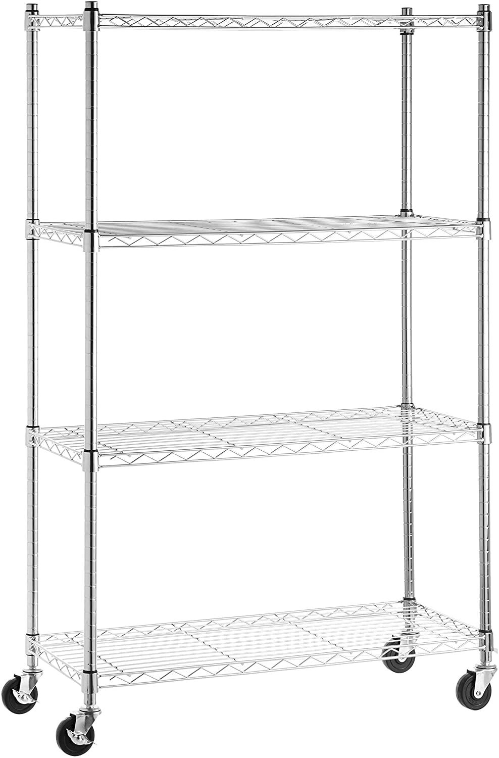 Adjustable, Heavy Duty Storage Shelving Unit on 4'' Wheel Casters