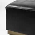 thumbnail image 4 of Black Leather Ottoman with Metal Base, 4 of 5