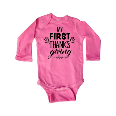 

Inktastic My 1st Thanksgiving Gift Baby Boy or Baby Girl Long Sleeve Bodysuit
