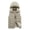 Khaki, variant on Puffer Vest Men Winter Detachable Hooded Casual Warm Full Zipper Sleeveless Padded Jackets Outerwear for Outdoor Daily Wear