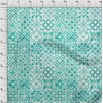 thumbnail image 4 of oneOone Cotton Poplin Twill Turquoise Green Fabric Floral Quilting Supplies Print Sewing Fabric By The Yard 56 Inch Wide, 4 of 6