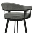 thumbnail image 5 of Armen Living Indoor Bronson 25" Counter Height Swivel Bar Stool in Black Finish and Gray Faux Leather, 5 of 9