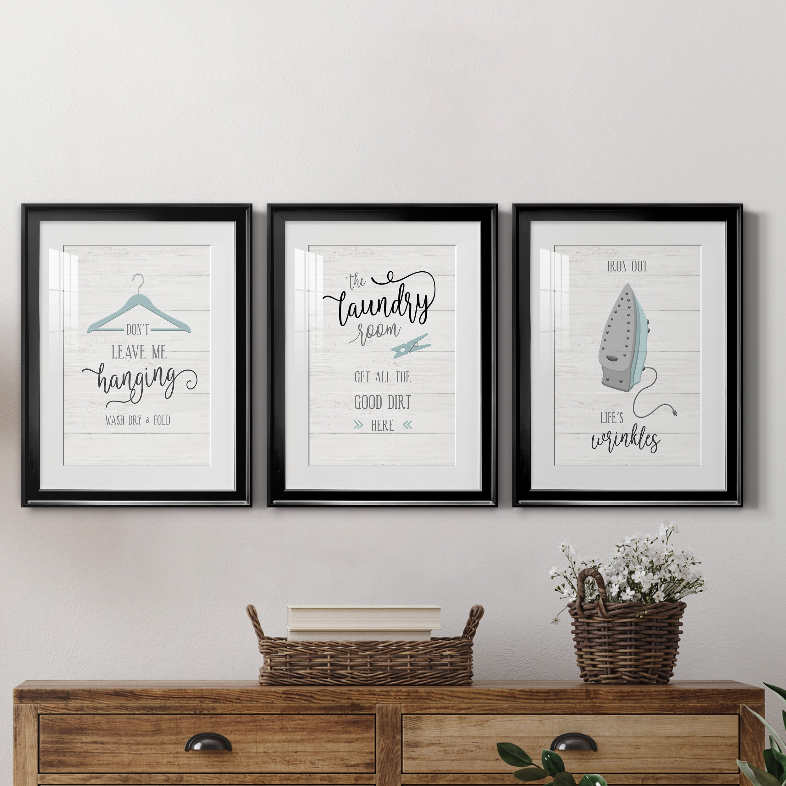 Don't Leave Premium Framed Prints Set of 3 - Ready to Hang - 18 x 24 Each - Black Frame