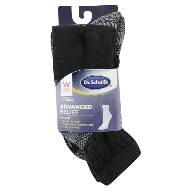 Dr. Scholl's Women's Diabetic and Circulatory Advanced Relief Ankle Socks  with Blister Guard 2 Pack - Walmart.com