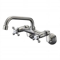 sumerain kitchen wall faucet, brushed nickel wall mounted faucet 3" to 9" adjustable spread