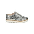 thumbnail image 2 of New Women Qupid Newbie-24 Glitter Encrusted Lace Up Flatform Spectator Loafer, 2 of 5