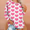 thumbnail image 6 of Penkiiy Valentine's Day Women Long Sleeve Crewneck Sweaters Heart Print Casual Pullover Sweatshirt M White, 6 of 7