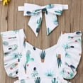 thumbnail image 2 of Newborn Infant Baby Girl Cactus Romper Jumpsuit Bodysuit Headband Clothes Outfit, 2 of 5