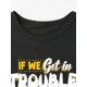 thumbnail image 2 of Chicfull Boys' 'If We Get in Trouble, It's My Dad's Fault' Graphic Tee - 100% Cotton, Stretchy & Breathable Casual Crew Neck Shirt for Spring/Summer, 2 of 6