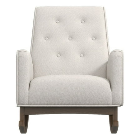Dalston Mid-Century Modern Tight Back Linen Fabric Rocking Chair in ...