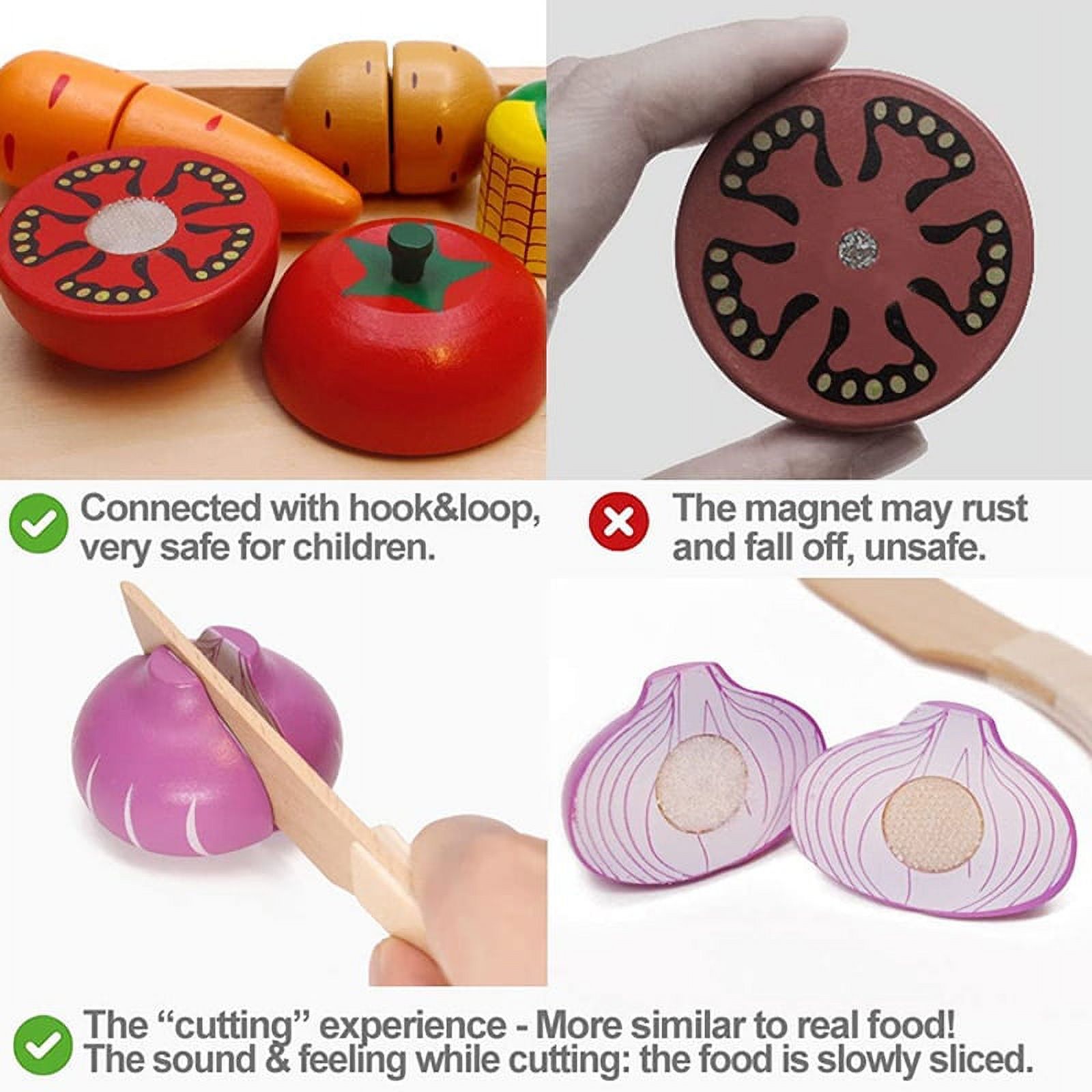 Cuisine Jouet En Bois Pour Enfants - Accessoires De Cuisine - Jeu D'Imitiation - Pour Filles Et Garçons à Partir De 3 Ans - 4
