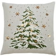 thumbnail image 3 of Fennco Styles Christmas Tree Design with LED Light Decorative Throw Pillow Cover 18x 18 Inch - White, 3 of 5