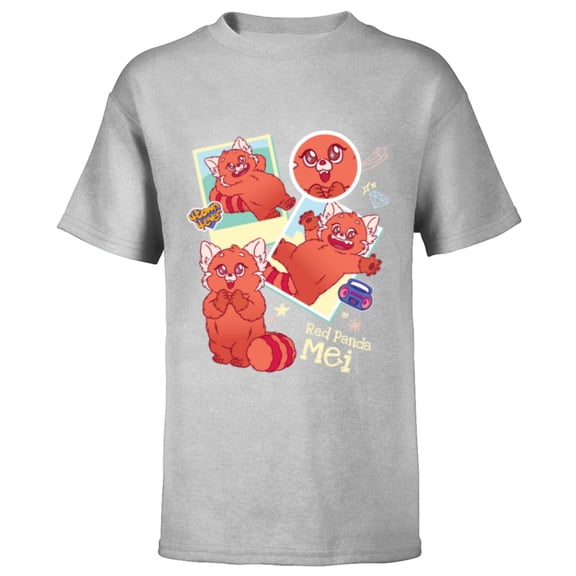 Disney and Pixar’s Turning Red Panda Mei Cute 4*Town 4Ever - Short Sleeve T-Shirt for Kids - Customized-Athletic Heather