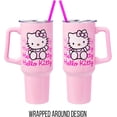 thumbnail image 5 of Sanrio Hello Kitty Waving Stainless Steel Tumbler with Handle and Straw, Fits in Standard Cup Holder, 40 Ounces, 5 of 8