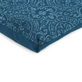 thumbnail image 2 of Jordan Manufacturing 44" x 21" Oberring Tuscan Blue Medallion and Quasi Tuscan Blue SolidReversible Rectangular Outdoor Chair Cushion with Ties and Hanger Loop, 2 of 10