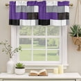 thumbnail image 3 of 2 Panels Purple Grey Geometric Valance for Windows, Modern Black White Abstract Art Light Filtering Kitchen Curtains, Rod Pocket Window Treatment Curtain Valances for Living Room Bedroom, 42"x12", 3 of 9