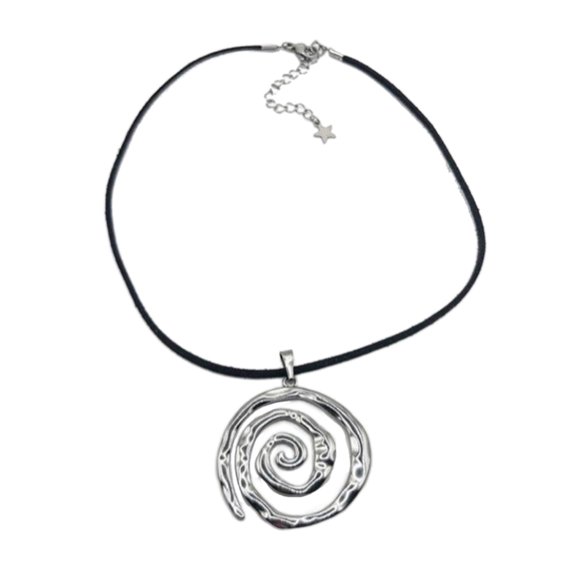 Aellinatey Chic Women Fashion Necklace Swirl Pendant Neckchain Adjustable Chain Choker