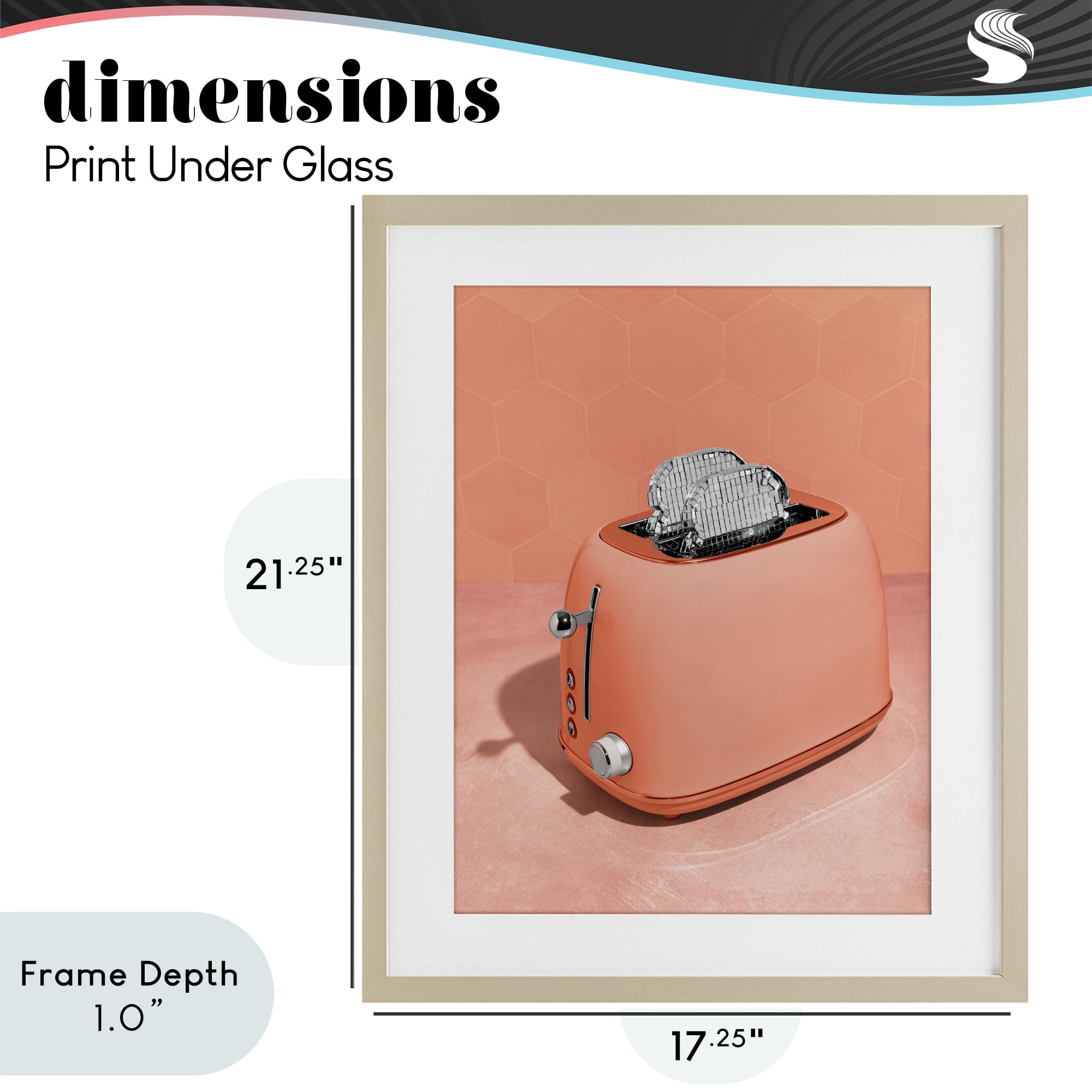 Stupell Industries Disco Toast over Orange Birch Framed Print Under Glass, design by LISH Creative