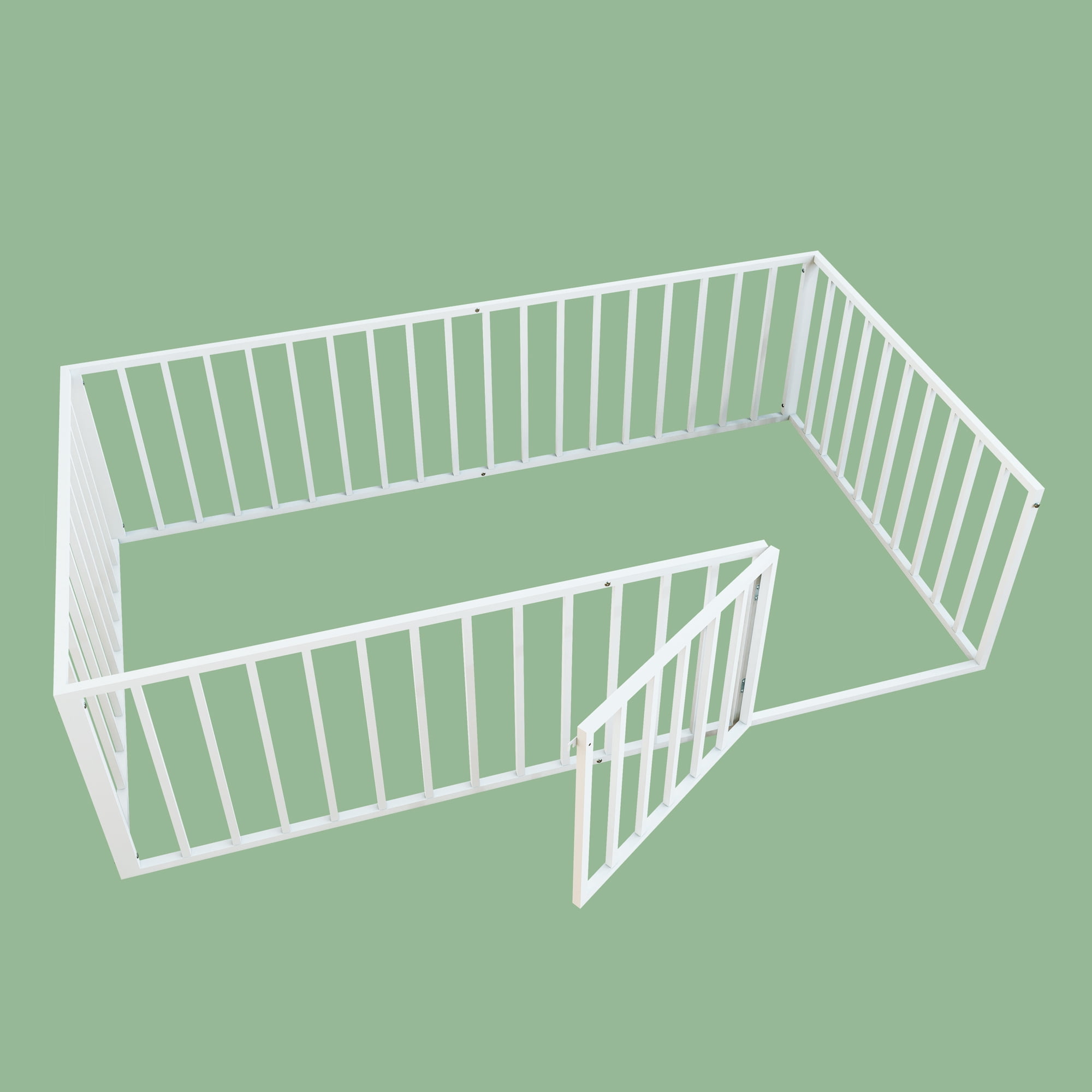 Metal Platform Bed Frame with Steel Slat Support, No Box Spring Required, Wear Resistant Powder Coating Underbed Storage Space Easy Assembly Mattress Foundation