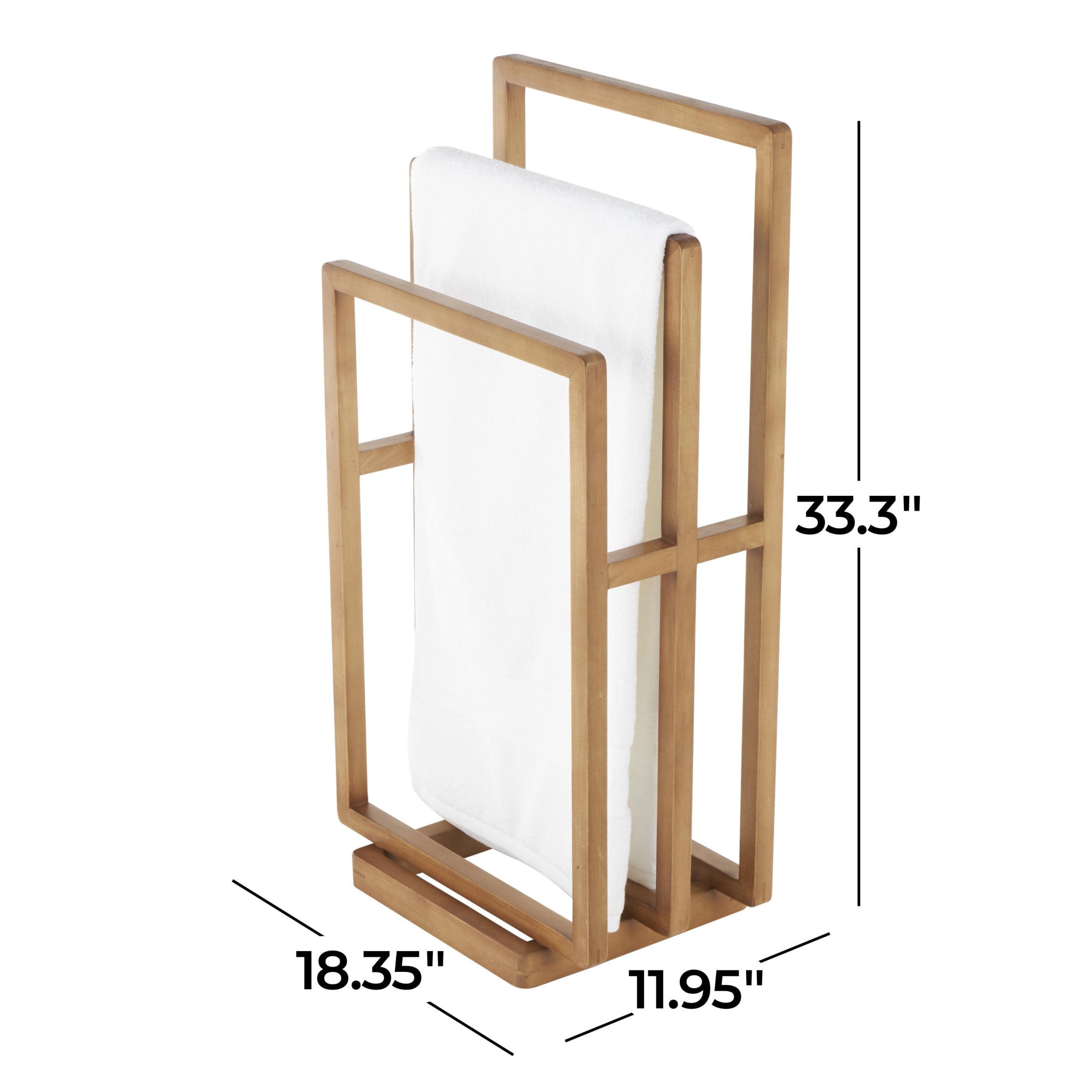 DecMode Sleek Modern Brown Wood Quilt Rack