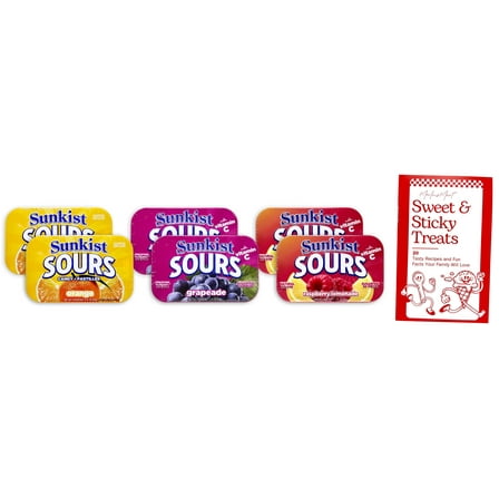 Sunkist Sours Hard Candies - 3 flavors - 2 each: Orange, Raspberry Lemonade, Grapeade (1.76 oz)   MerlinsMart Zine