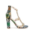 thumbnail image 2 of Women Rhinestone Jewel Transparent Cage Chunky Heel Sandal 19033, 2 of 6