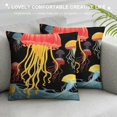 thumbnail image 3 of BCIIG Jellyfish Yellow Fish Surrealism Graphic Decorative Cushion Throw Pillow Cover for Home Living Room Bed Sofa Bedroom, Short Plush 1PC 20x20in, 3 of 5